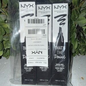 NYX That's The Point Liquid Eyeliner, Super Edgy *NIB* 3 Pack *Black